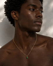 Round Emerald Green Necklace Gold Plated ZJ jewellery Round Emerald Green Necklace Gold Plated